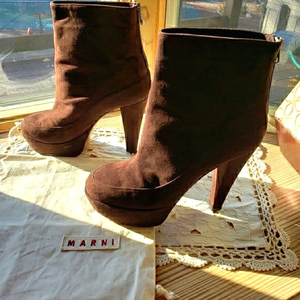 Marni HL Ankle Suede Leather Boots Style:#STMS616G12 EURO 40 US 9-9.5 - Picture 7 of 13